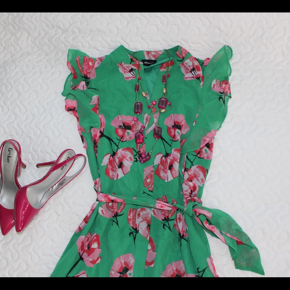 Tropical print dress
